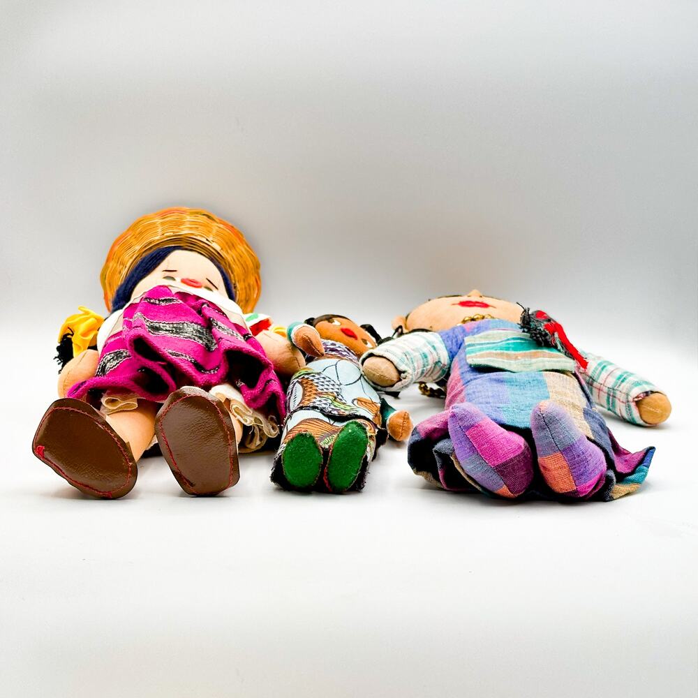 Lot 3 Intl Cloth Dolls African Mexican Himalayan Handmade - Picture 12 of 13